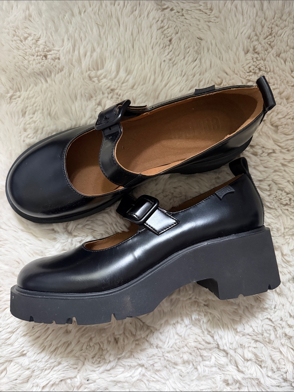 CAMPER MILAH chunky Mary Jane Platform Shoes - Black Size 41 - US Women’s 10